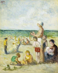 Am Strand in der Normandie, ca. 1930