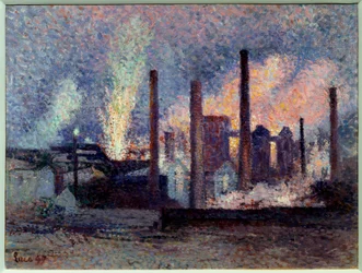 Ansicht der Stahlwerke in Charleroi, Belgien. Gemälde von Maximilien Luce. Paris, Musée d
