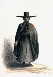 Missionar in Peru, ca. 1840 (Aquarell)