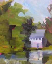 Impressionistisches Haus am See