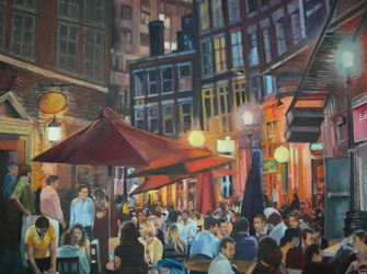 Lebendige Stadt bei Nacht