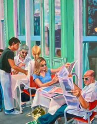 Leben im Freiluftcafé