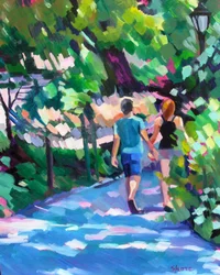 Romantischer Spaziergang im Park