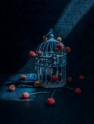 Geheimnisvoller Vogelkäfig und Beeren