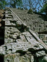 Ansicht der Hieroglyphentreppe, 743 n. Chr.