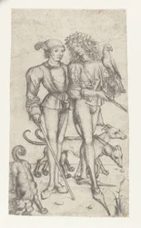 Falkner und Begleiter