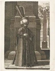 Porträt von Ismail, Botschafter des persischen Schahs Tahmasp I, stehend