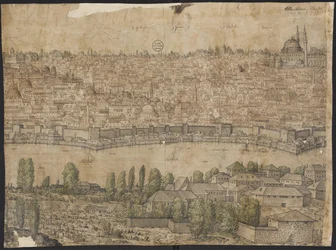 Ansicht von Konstantinopel, Blatt 14, Melchior Lorck, 1559