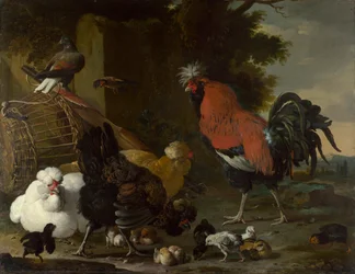 „Ein Hahn, die Hühner und die Küken“, ca. 1668-1670, 85,5 x 110 cm, National Gallery, London
