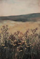 Goldenes Feld mit Wildblumen