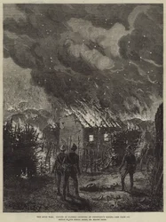 Der Zulukrieg, Ulundi in Flammen, das Brennen von Cetewayos Haus