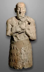 Statue eines Mannes, der Schafe zum Opfer bringt, Sumerien