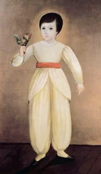 Mexikanischer Junge mit Hahn