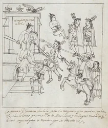 Evangelische Schlacht, aus Historia de Tlaxcala von Diego Muñoz Camargo