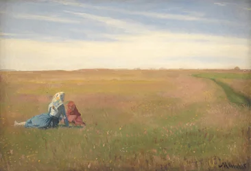 Zwei Mädchen auf einem Feld. Ein Sommertag