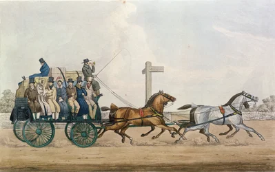 Ankunft am Ende einer Etappe, graviert von J. Harris, 1856