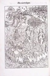 Adam und Eva im Garten Eden, 1491
