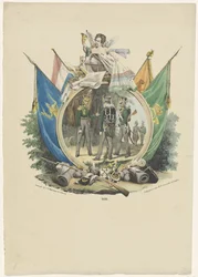 Medaille mit Freiwilligen Jägern der Leidener Hochschule, 1830