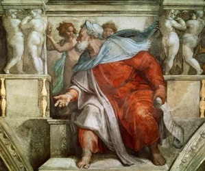 Propheten und Sibyllen: Ezechiel Decke der Sixtinischen Kapelle im Vatikan, 1508-1512
