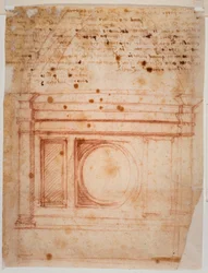 Skizzen für die Trommel der Kuppel von Santa Maria del Fiore und Brief an den Kardinal von Bibbiena