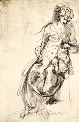 Studie für die Madonnenstatue in der Medici-Kapelle in Florenz