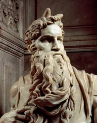Grab von Papst Julius II. 1453-1513, Detail des Kopfes von Moses, 1513-16