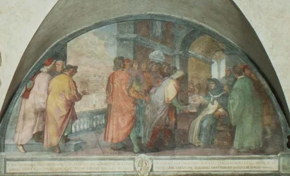 St. Antoninus gründet die Gesellschaft der guten Männer in San Martino, Lünette