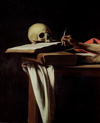 St. Hieronymus beim Schreiben, ca. 1604 (Detail)