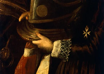 Detail des Porträts von Alof de Wignacourt mit seinem Page