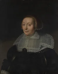Porträt einer Frau mit Spitzenkragen, ca. 1632-35