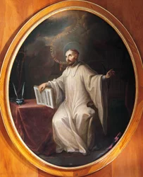 Heiliger Bernhard von Clairvaux, zugeschrieben Miguel Cabrera (1695-1768)