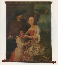 Eines von einem Paar ethnographischer Porträtgruppen, ca. 1763