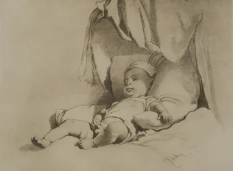 Schlafendes Baby auf Bett