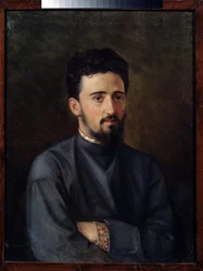 Porträt des Schriftstellers Vsevolod Mikhailovitch Garchine