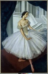 Porträt der Ballerina Anna Pavlova (1881-1931) - Gemälde von Alexandre Evguenievitch Jacovieff (Alexander Yevgenyevich Yakovlev oder Iacovieff) (1887-1938), Öl auf Leinwand (190x121,5 cm)