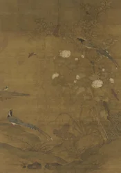 Elstern, Seidenschwanz, Hibiskus und Zimt, ca. 1400