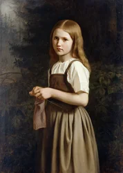 Mädchen beim Stricken, 1854