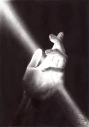 Hoffnungsvolle Hand Licht