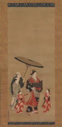 Kurtisane auf Parade, späte 1730er-frühe 1740er Jahre