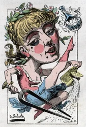 Allegorie der Operette, die Ende des 19. Jahrhunderts in Mode war