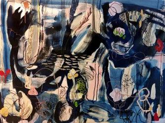 Abstrakte blaue Blüten