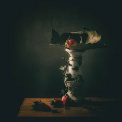 Stimmungsvolle Erdbeer-Pedestal