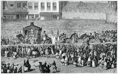Pferdekutsche in einer Parade, 1782, 1885