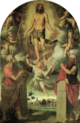 Christus in Passion mit Moses und Salomo