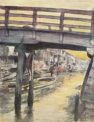 Ein Kanal in Osaka