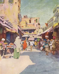 Ein Basar in Amritsar, 1905