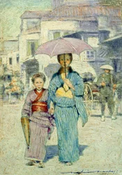 Eine japanische Straßenszene
