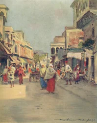 Eine Seitenstraße in Agra, 1905