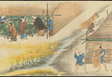 Illustrationen der Uji-Teeproduktion
