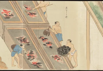 Illustrationen der Uji-Tee-Produktion
